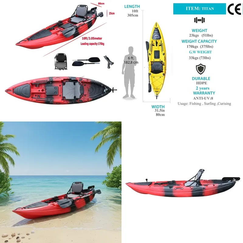 10ft Single Seat Sit on Fishin - Fishing Kayak Paddle recension och pris