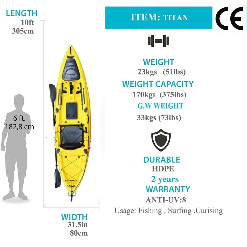 10ft Single Seat Sit on Fishin - Fishing Kayak Paddle recension och pris