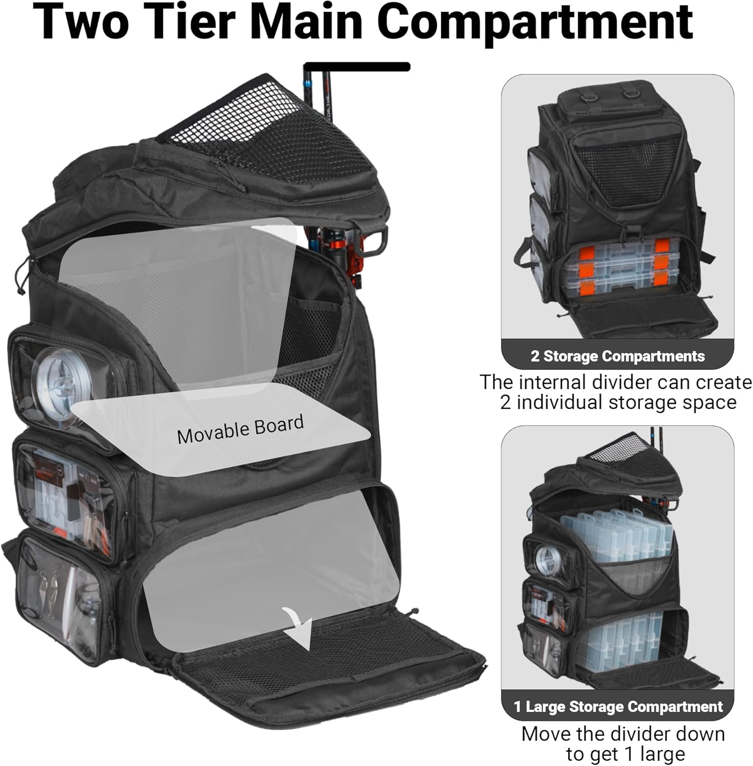 40L Fishing Backpack Tackle Bo - Fishing Kayak Crate recension och pris